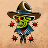 Nate-Green Cowboy Skull