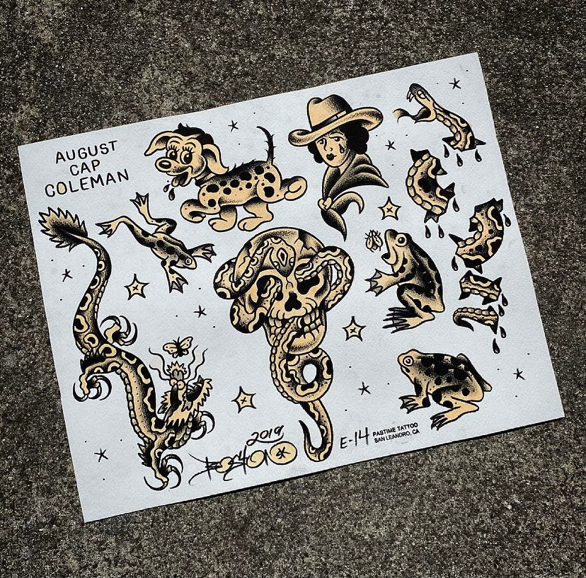 Cap coleman tattoo flash - Bronctattooaus.com