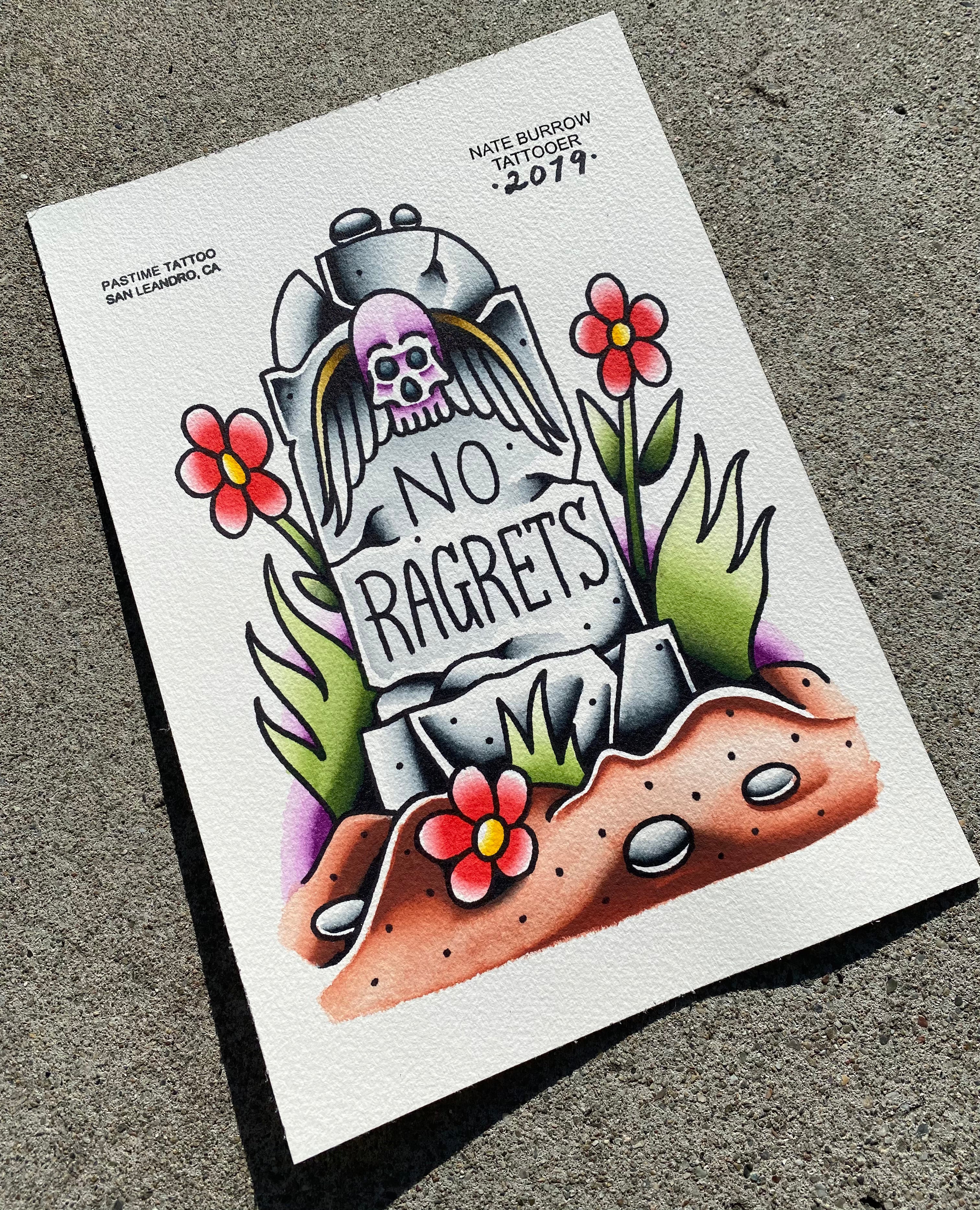No ragrets tattoo - Bronctattooaus.com