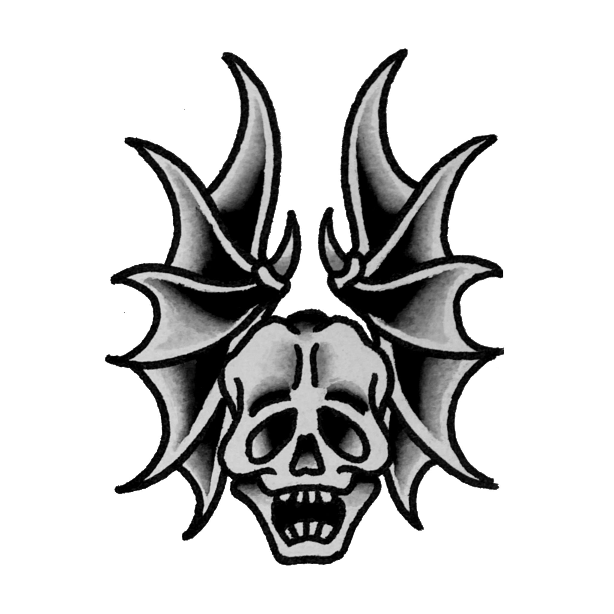 Skull w/Bat Wings – Pastime Tattoo
